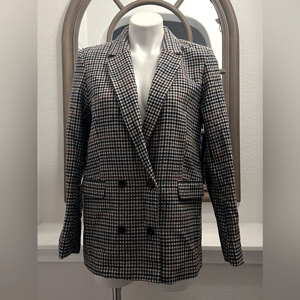 Rails Jac Double Breasted Blazer, Houndstooth Cardinal Pine, NWT, Size M - Picture 7 of 12